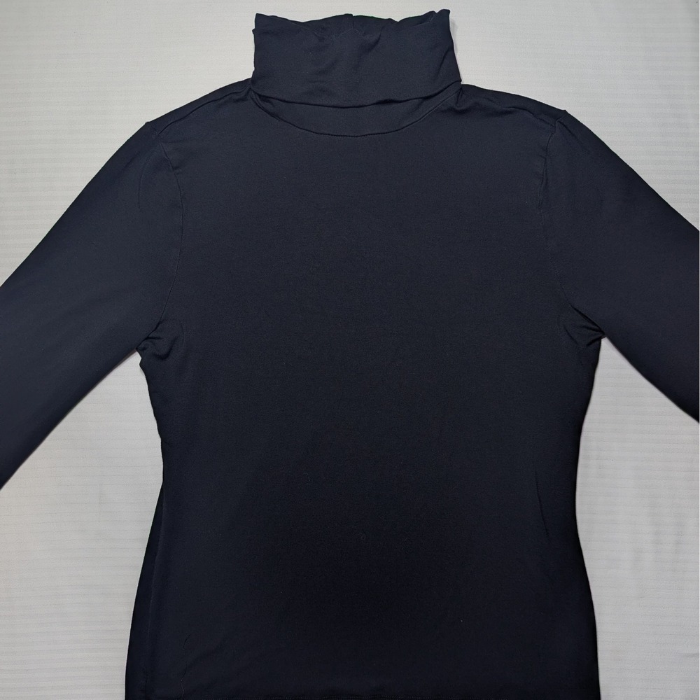 Lauren Ralph Lauren‎ Black Stretch Top Minimalist Quiet Luxury Fitted